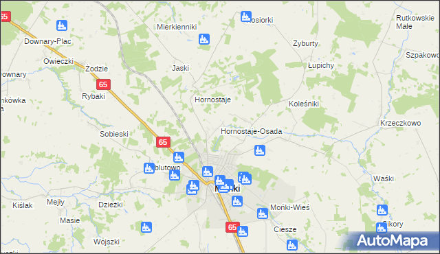 mapa Hornostaje-Osada, Hornostaje-Osada na mapie Targeo