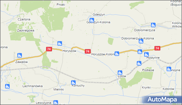 mapa Horyszów-Kolonia, Horyszów-Kolonia na mapie Targeo