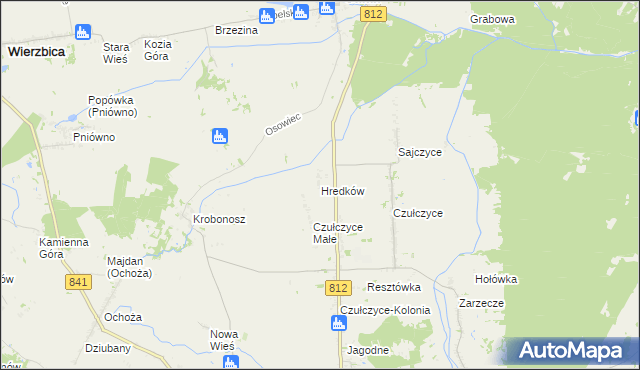 mapa Hredków, Hredków na mapie Targeo