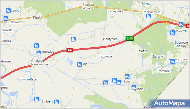 mapa Hruszowice gmina Stubno, Hruszowice gmina Stubno na mapie Targeo