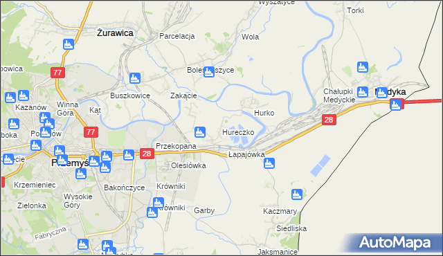 mapa Hureczko, Hureczko na mapie Targeo