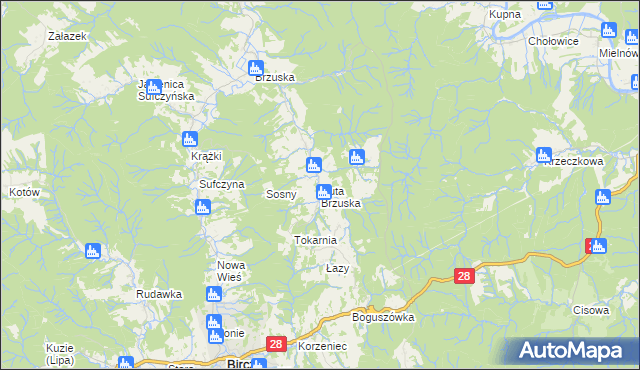 mapa Huta Brzuska, Huta Brzuska na mapie Targeo