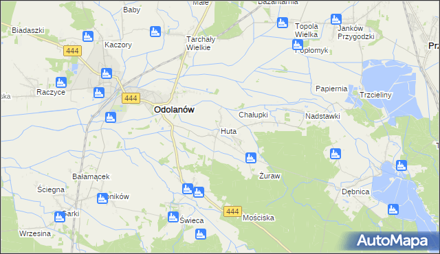 mapa Huta gmina Odolanów, Huta gmina Odolanów na mapie Targeo