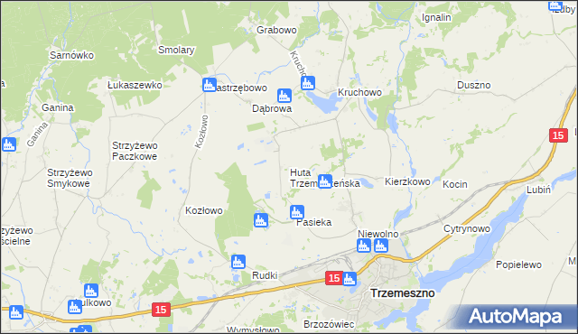 mapa Huta Trzemeszeńska, Huta Trzemeszeńska na mapie Targeo