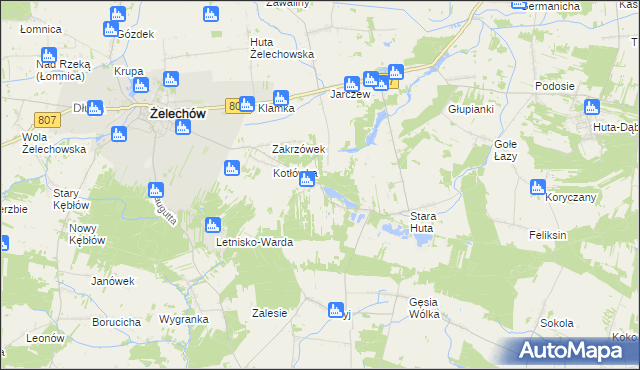 mapa Huta Zadybska, Huta Zadybska na mapie Targeo