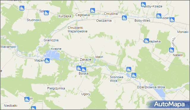 mapa Idalin, Idalin na mapie Targeo