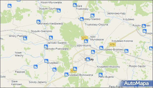 mapa Idźki-Wykno, Idźki-Wykno na mapie Targeo