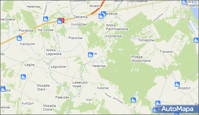 mapa Ignaców gmina Przyłęk, Ignaców gmina Przyłęk na mapie Targeo
