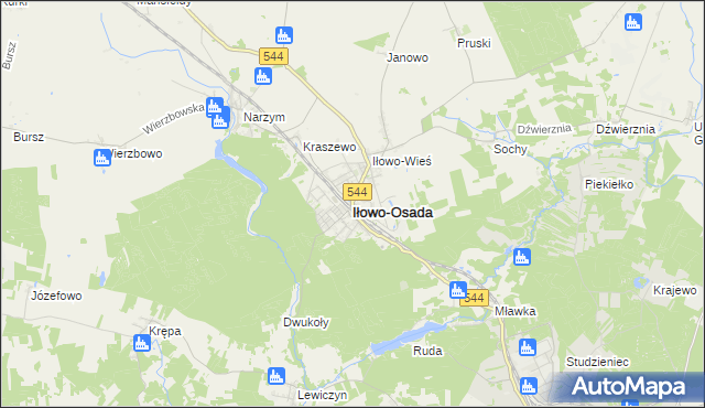 mapa Iłowo-Osada, Iłowo-Osada na mapie Targeo