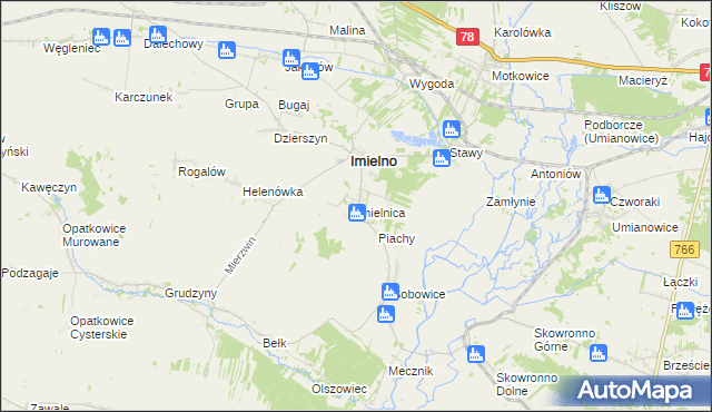 mapa Imielnica, Imielnica na mapie Targeo