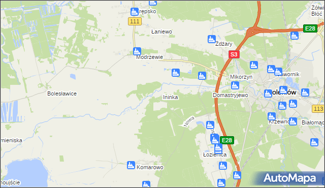 mapa Ininka, Ininka na mapie Targeo
