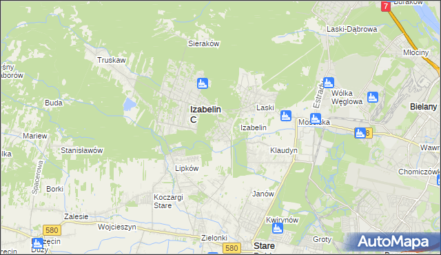 mapa Izabelin B, Izabelin B na mapie Targeo