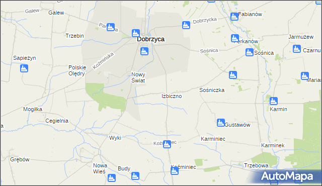 mapa Izbiczno, Izbiczno na mapie Targeo