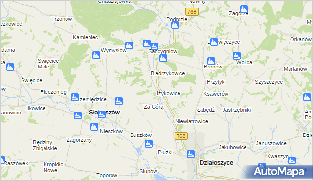 mapa Iżykowice, Iżykowice na mapie Targeo