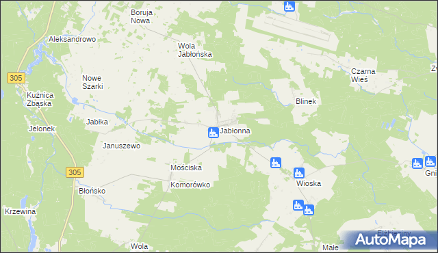 mapa Jabłonna gmina Rakoniewice, Jabłonna gmina Rakoniewice na mapie Targeo