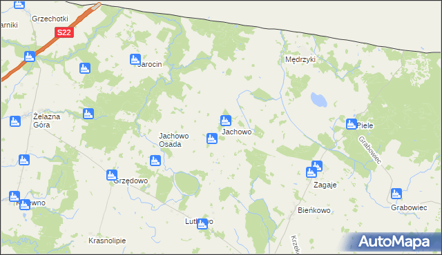 mapa Jachowo, Jachowo na mapie Targeo