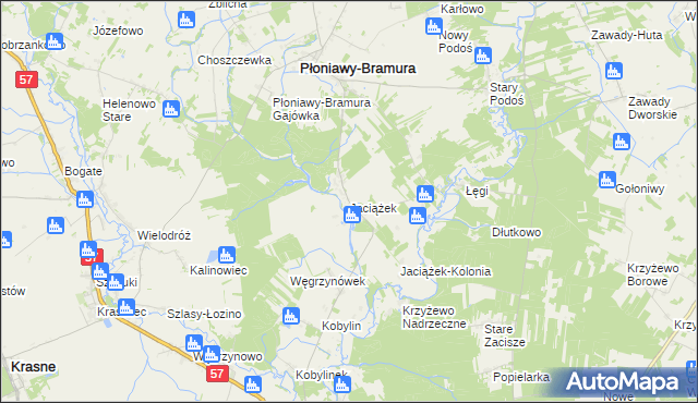 mapa Jaciążek, Jaciążek na mapie Targeo