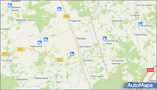 mapa Jacowlany, Jacowlany na mapie Targeo