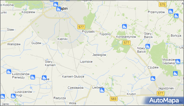 mapa Jadwigów gmina Gąbin, Jadwigów gmina Gąbin na mapie Targeo