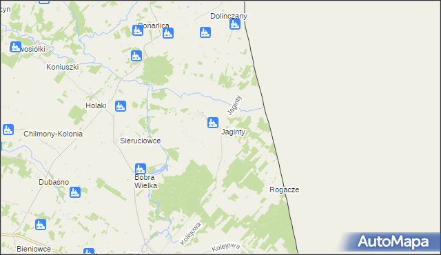 mapa Jaginty, Jaginty na mapie Targeo