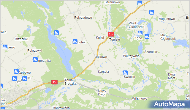 mapa Jajkowo, Jajkowo na mapie Targeo