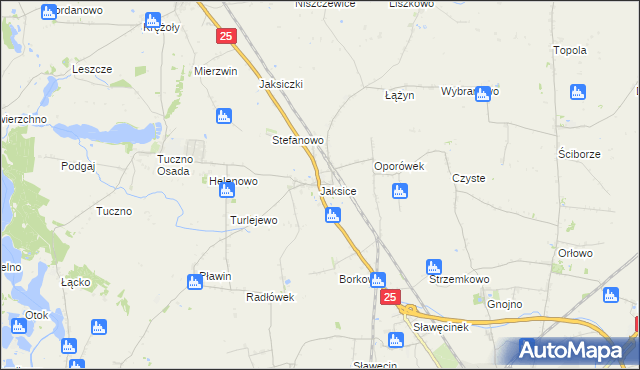 mapa Jaksice gmina Inowrocław, Jaksice gmina Inowrocław na mapie Targeo