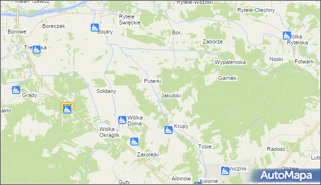 mapa Jakubiki, Jakubiki na mapie Targeo