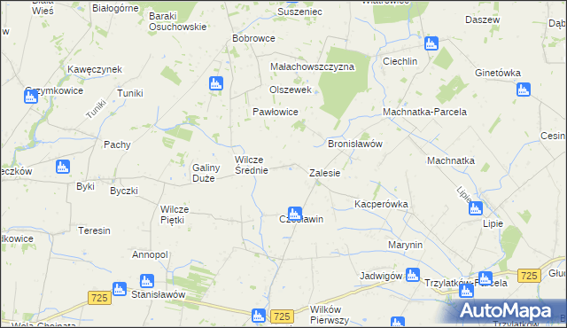 mapa Jakubów gmina Błędów, Jakubów gmina Błędów na mapie Targeo