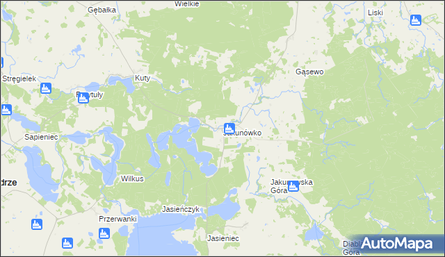mapa Jakunówko, Jakunówko na mapie Targeo