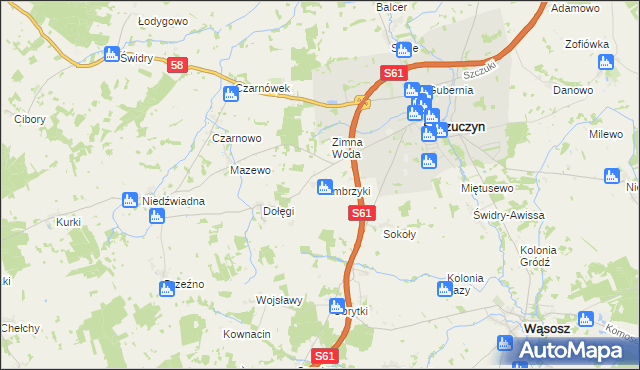 mapa Jambrzyki, Jambrzyki na mapie Targeo