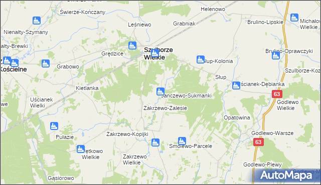 mapa Janczewo-Sukmanki, Janczewo-Sukmanki na mapie Targeo