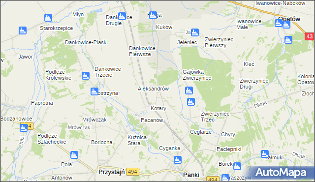 mapa Janiki, Janiki na mapie Targeo