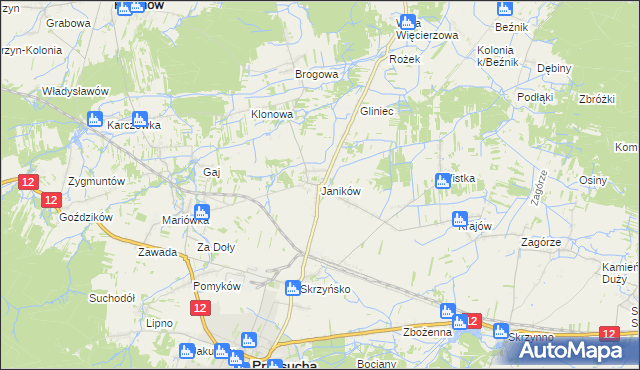 mapa Janików gmina Przysucha, Janików gmina Przysucha na mapie Targeo