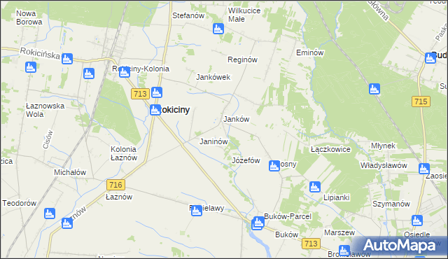 mapa Janków Trzeci gmina Rokiciny, Janków Trzeci gmina Rokiciny na mapie Targeo