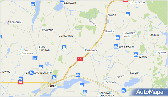 mapa Jankowice gmina Łasin, Jankowice gmina Łasin na mapie Targeo