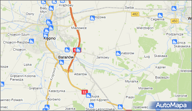 mapa Jankowy, Jankowy na mapie Targeo