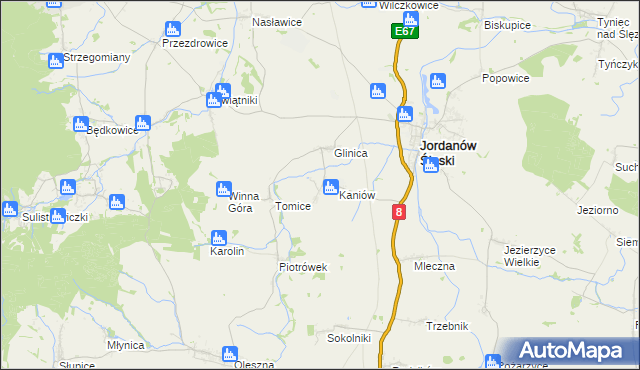 mapa Janówek gmina Jordanów Śląski, Janówek gmina Jordanów Śląski na mapie Targeo