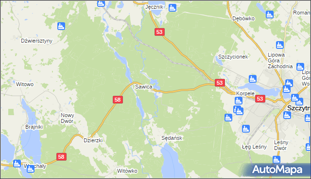 mapa Janowo gmina Szczytno, Janowo gmina Szczytno na mapie Targeo