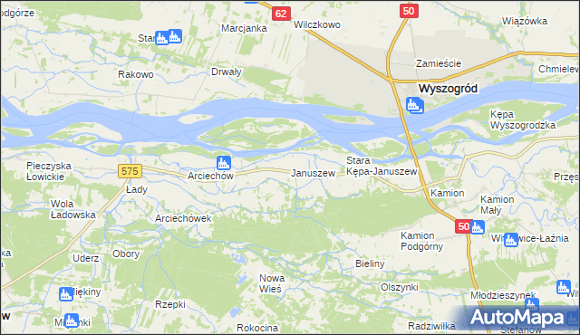 mapa Januszew, Januszew na mapie Targeo