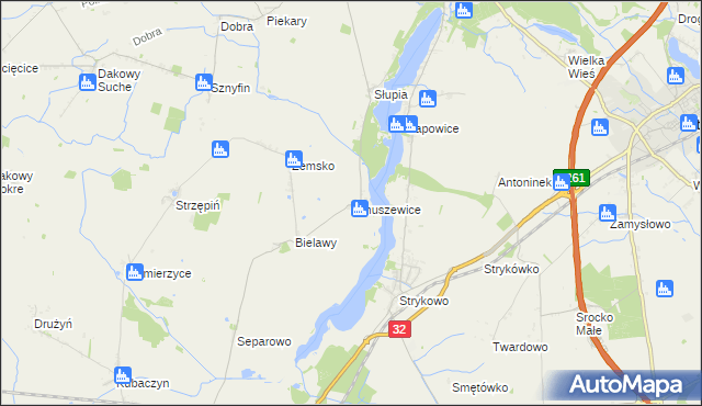 mapa Januszewice gmina Granowo, Januszewice gmina Granowo na mapie Targeo