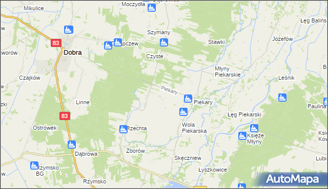 mapa Januszówka gmina Dobra, Januszówka gmina Dobra na mapie Targeo