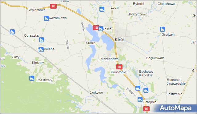 mapa Jarczechowo, Jarczechowo na mapie Targeo