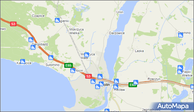 mapa Jaromierz gmina Wolin, Jaromierz gmina Wolin na mapie Targeo