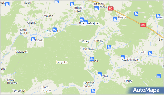 mapa Jarząbka, Jarząbka na mapie Targeo
