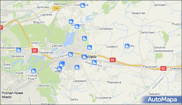 mapa Jasin gmina Swarzędz, Jasin gmina Swarzędz na mapie Targeo