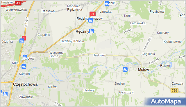 mapa Jaskrów, Jaskrów na mapie Targeo