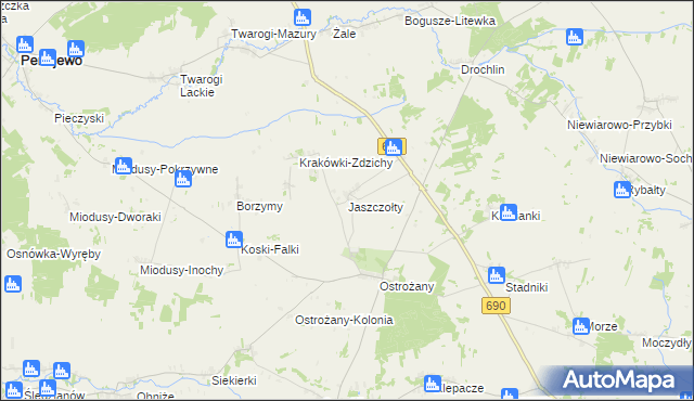 mapa Jaszczołty, Jaszczołty na mapie Targeo