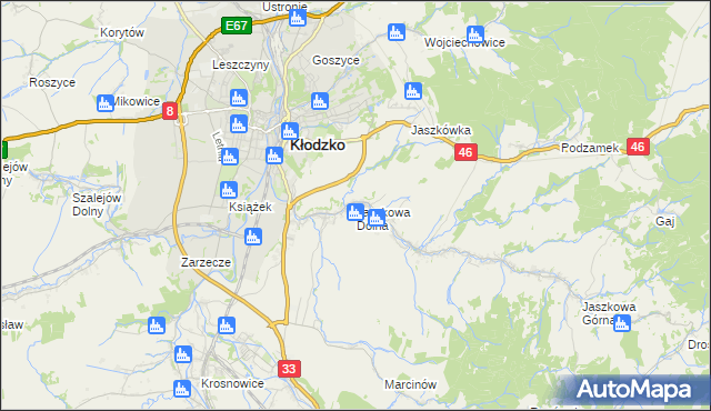 mapa Jaszkowa Dolna, Jaszkowa Dolna na mapie Targeo
