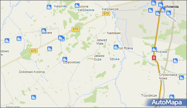 mapa Jatwieź Duża, Jatwieź Duża na mapie Targeo