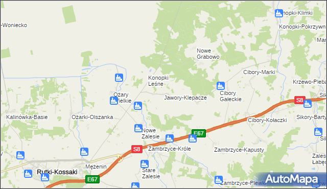 mapa Jawory-Klepacze, Jawory-Klepacze na mapie Targeo
